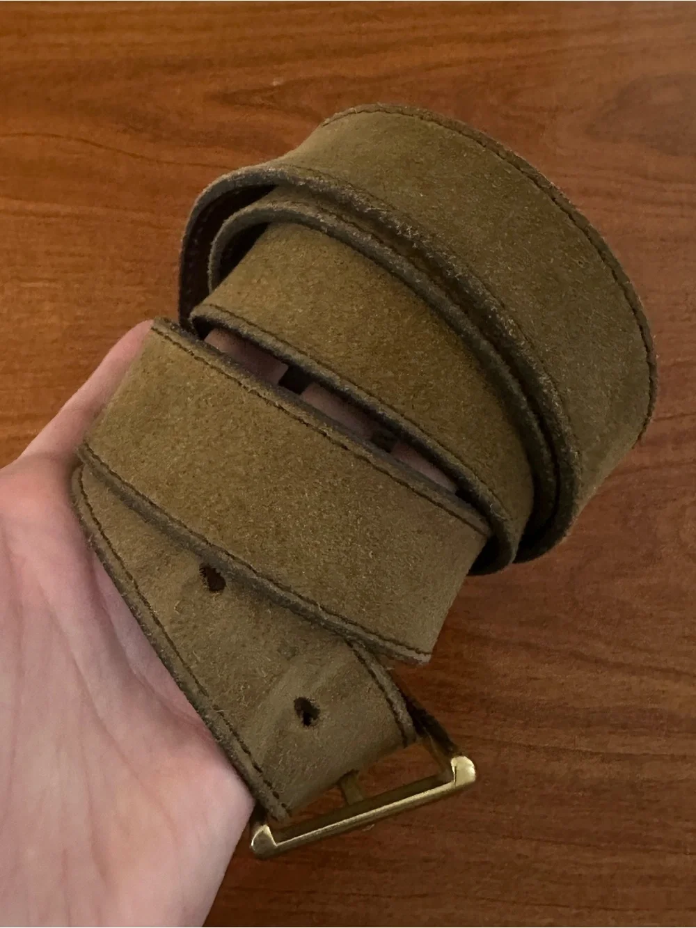 Allen Edmonds Italian Leather Suede Belt Brown Size XL 41–46 USA Made
